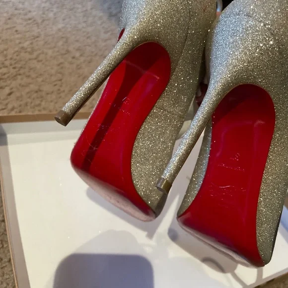 Christian Louboutin Talitha 100 Glitter mini/ specchio toe - Picture 4 of 14